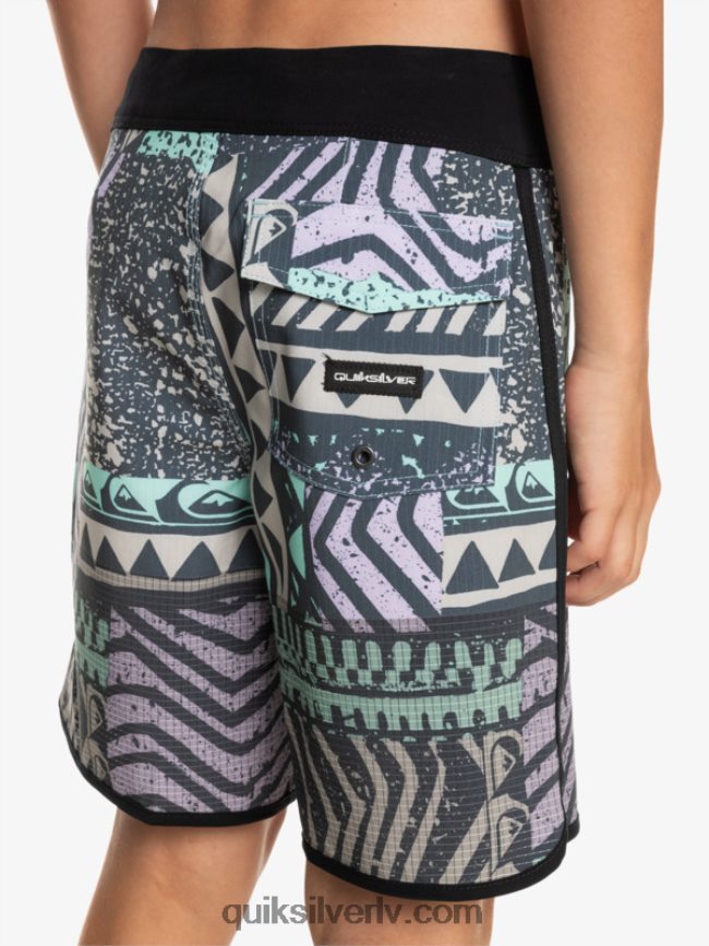 zēni Quiksilver 8-16 Highlite ķemmīšgliemene 16 dēļu šorti pusnakts flote 88064R2147