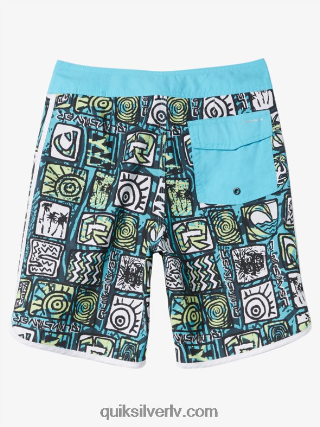 zēni Quiksilver 8-16 ikdienas ķemmīšgliemene 17 dēļu šorti upe zila 88064R1901