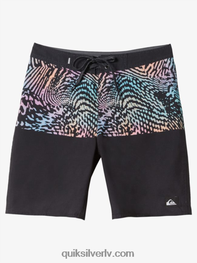 zēni Quiksilver 8-16 ikdienas iedalījums 17 dēļu šorti melns 88064R1978