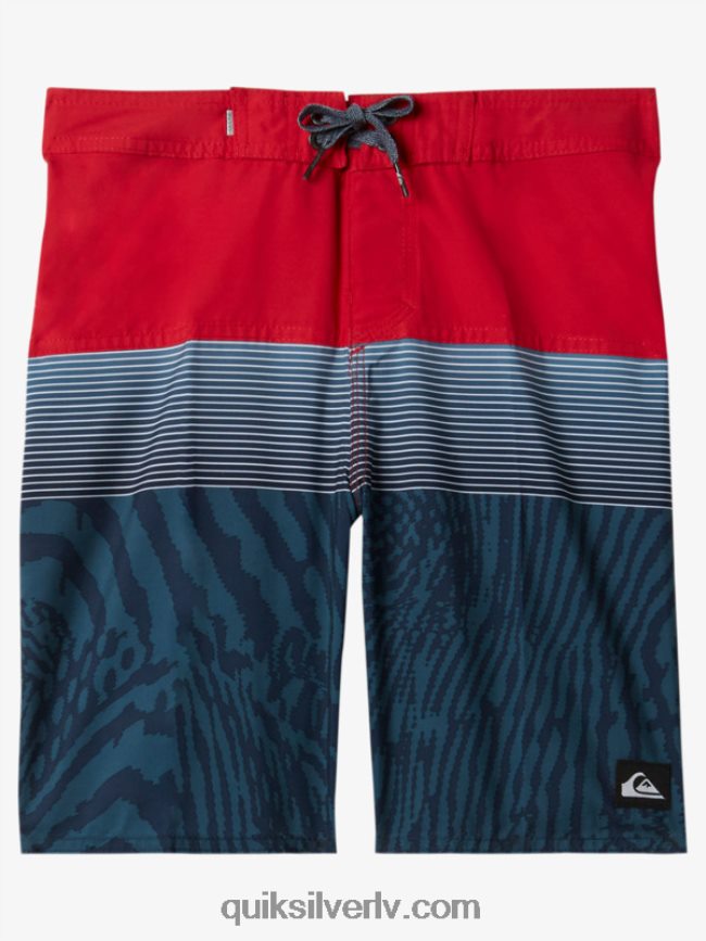 zēni Quiksilver 8-16 ikdienas panelis 17 dēļu šorti augsta riska sarkans 88064R1904
