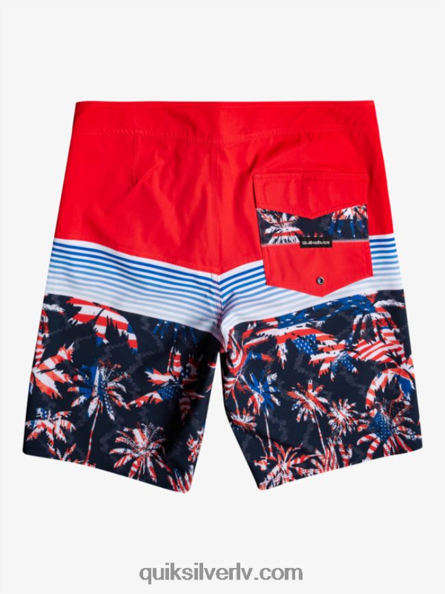 zēni Quiksilver 8-16 ikdienas panelis yth 17 boardshort augsta riska sarkans 88064R2276