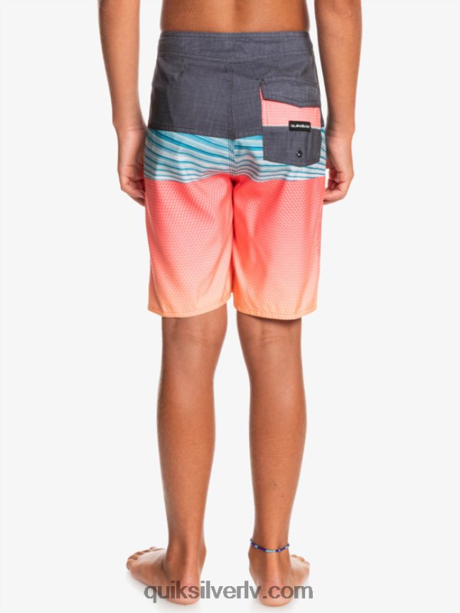 zēni Quiksilver 8-16 ikdienas panelis yth 17 boardshort oranžais pops 88064R2275