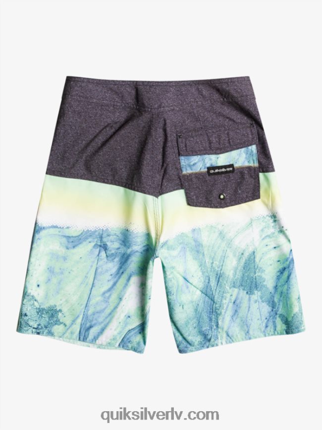 zēni Quiksilver 8-16 ikdienas panelis yth 17 boardshort zaļie pelni 88064R2274