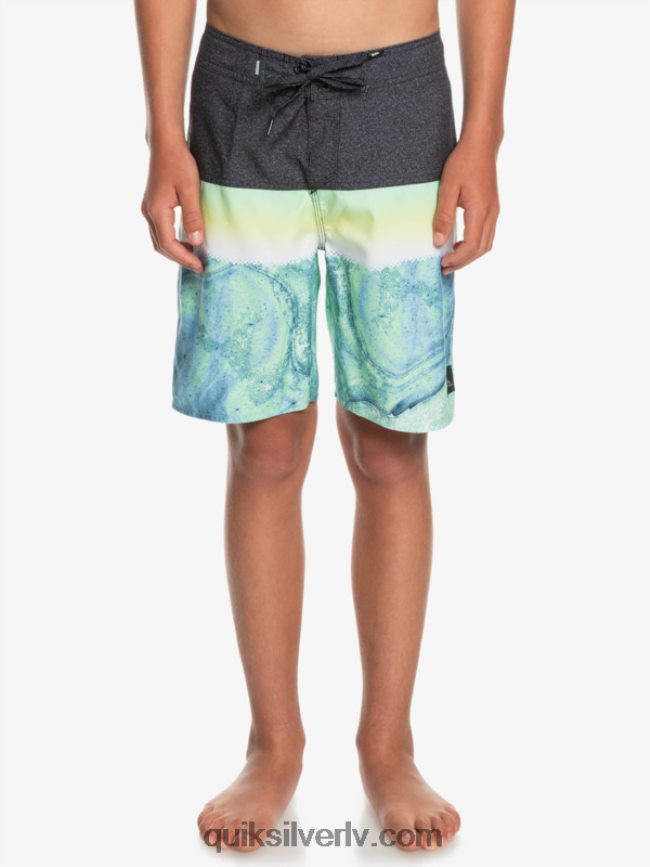 zēni Quiksilver 8-16 ikdienas panelis yth 17 boardshort zaļie pelni 88064R2274