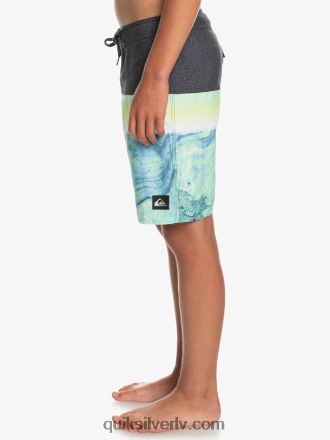 zēni Quiksilver 8-16 ikdienas panelis yth 17 boardshort zaļie pelni 88064R2274