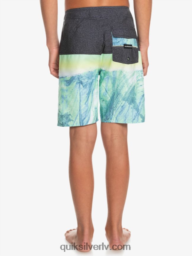 zēni Quiksilver 8-16 ikdienas panelis yth 17 boardshort zaļie pelni 88064R2274