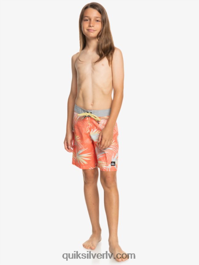 zēni Quiksilver 8-16 ikdienas qs 69 16 dēļu šorti svaigs lasis 88064R2139