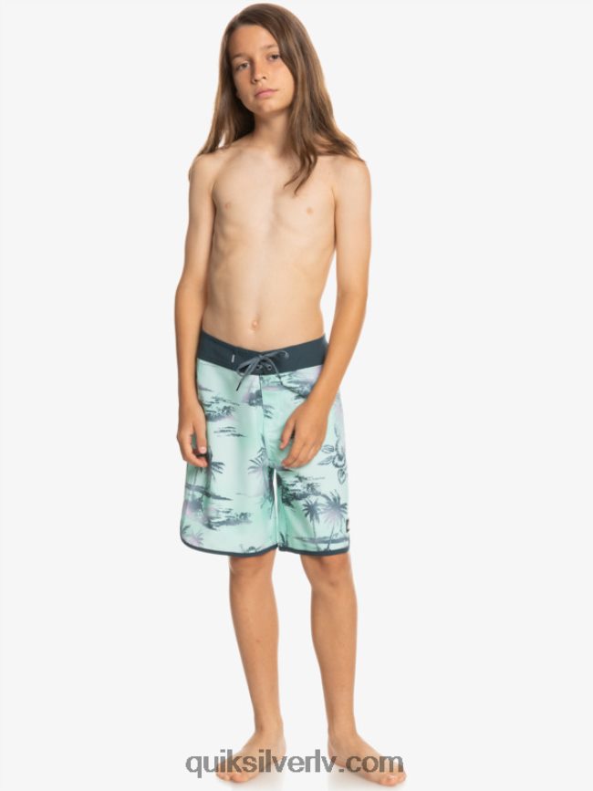 zēni Quiksilver 8-16 surfsilk ķemmīšgliemene 17 dēļu šorti pludmales stikls 88064R2020