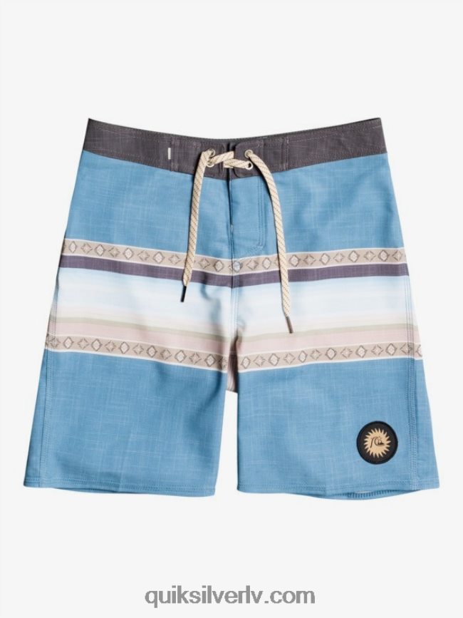 zēni Quiksilver 8-16 surfsilk saules izbalējis 17 dēļu šorti zilas debesis 88064R2281