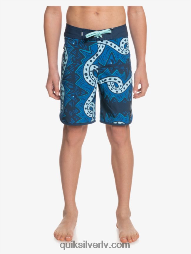 zēni Quiksilver 8-16 surfsilk throwback 17 boardšorti zīmotnes zilā krāsā 88064R2328