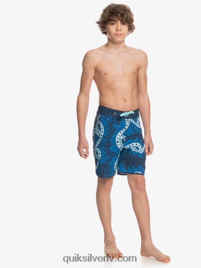 zēni Quiksilver 8-16 surfsilk throwback 17 boardšorti zīmotnes zilā krāsā 88064R2328