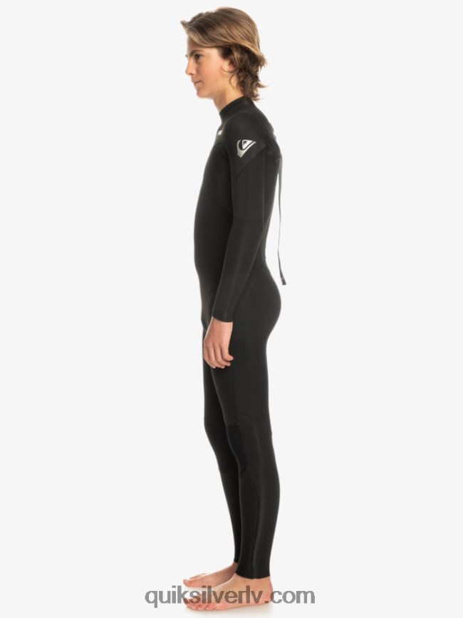 zēni Quiksilver 8-16 3/2mm ikdienas sesijas hidrotērps ar rāvējslēdzēju melns 88064R2224