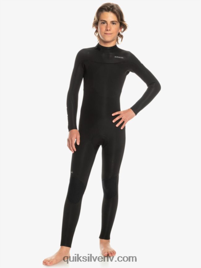zēni Quiksilver 8-16 3/2mm ikdienas sesijas hidrotērps ar rāvējslēdzēju melns 88064R2224