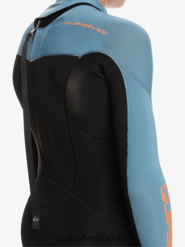 zēni Quiksilver 8-16 3/2mm ikdienas sesijas hidrotērps ar rāvējslēdzēju melns/provinces zils 88064R2223