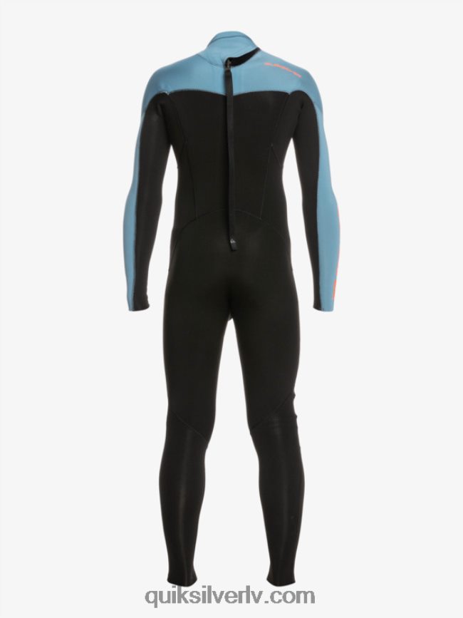 zēni Quiksilver 8-16 3/2mm ikdienas sesijas hidrotērps ar rāvējslēdzēju melns/provinces zils 88064R2223