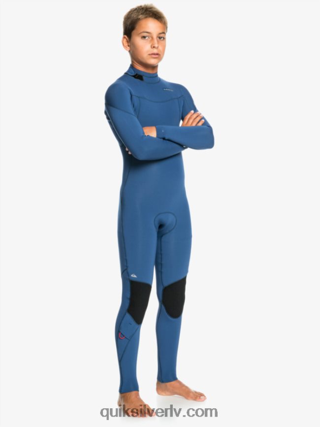 zēni Quiksilver 8-16 3/2mm sesijas l/sl fullsuit zīmotnes zilā krāsā 88064R2195