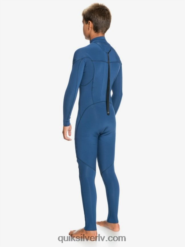 zēni Quiksilver 8-16 3/2mm sesijas l/sl fullsuit zīmotnes zilā krāsā 88064R2195