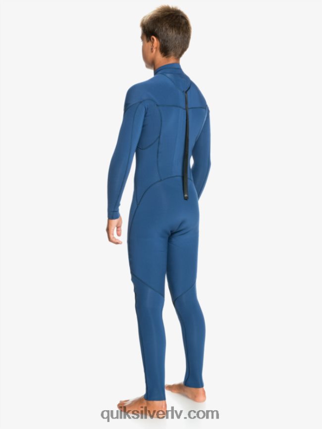 zēni Quiksilver 8-16 4/3mm sesijas l/sl fullsuit zīmotnes zilā krāsā 88064R2189