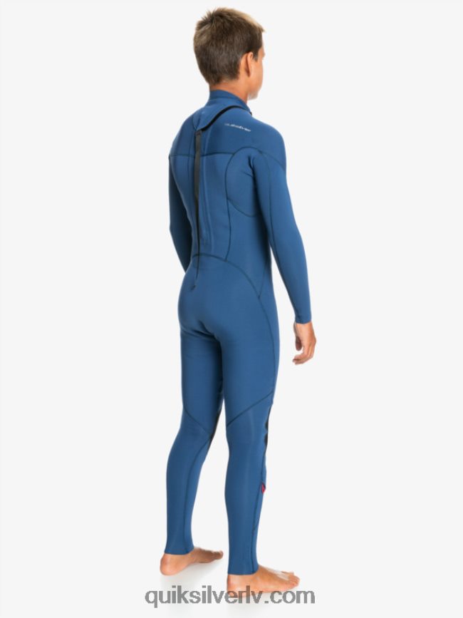 zēni Quiksilver 8-16 4/3mm sesijas l/sl fullsuit zīmotnes zilā krāsā 88064R2189