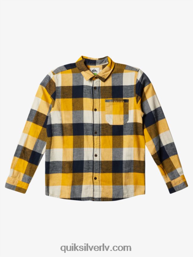 zēni Quiksilver 8-16 Motherfly flaneļa krekls ar garām piedurknēm bērzu mātere 223 88064R2306