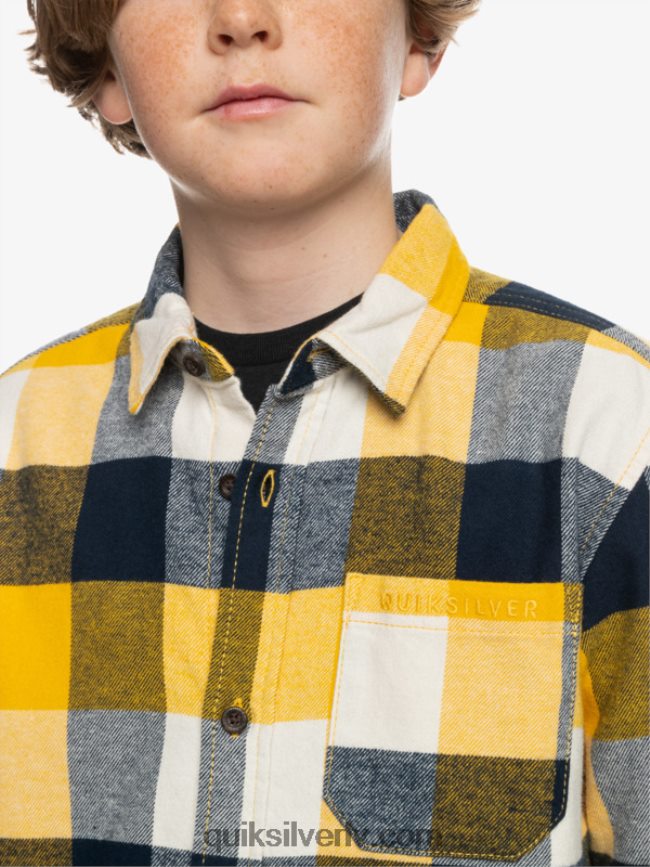 zēni Quiksilver 8-16 Motherfly flaneļa krekls ar garām piedurknēm bērzu mātere 223 88064R2306