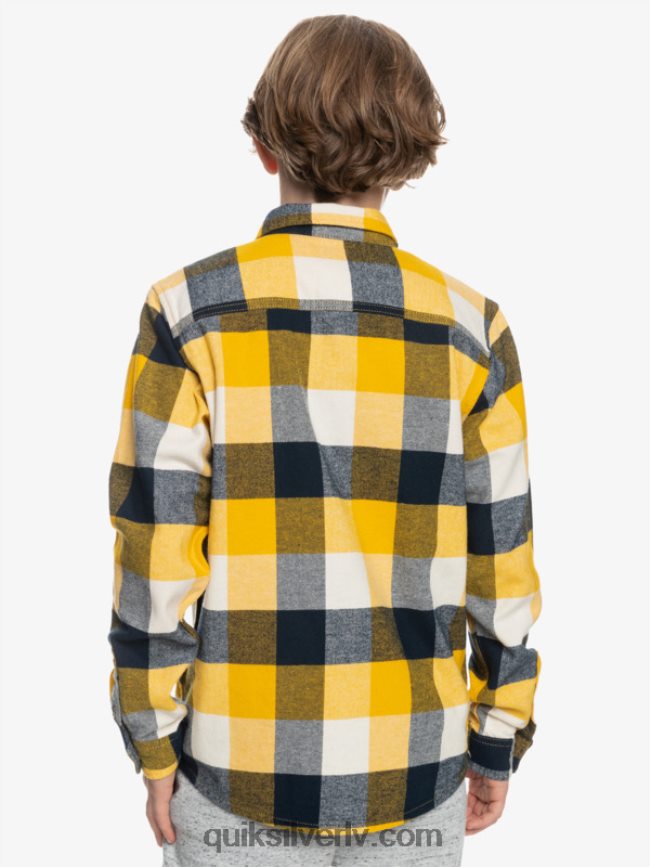 zēni Quiksilver 8-16 Motherfly flaneļa krekls ar garām piedurknēm bērzu mātere 223 88064R2306
