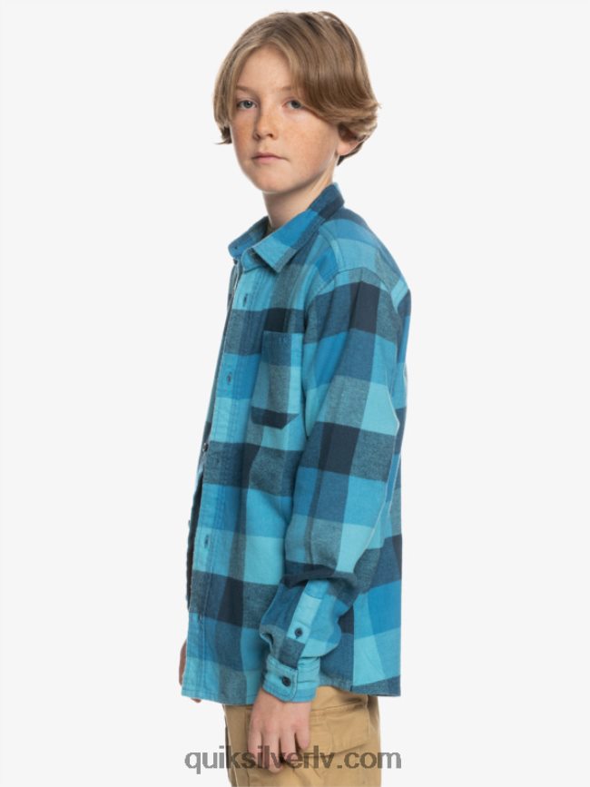 zēni Quiksilver 8-16 Motherfly flaneļa krekls ar garām piedurknēm delfu zilā mātīte 88064R2308