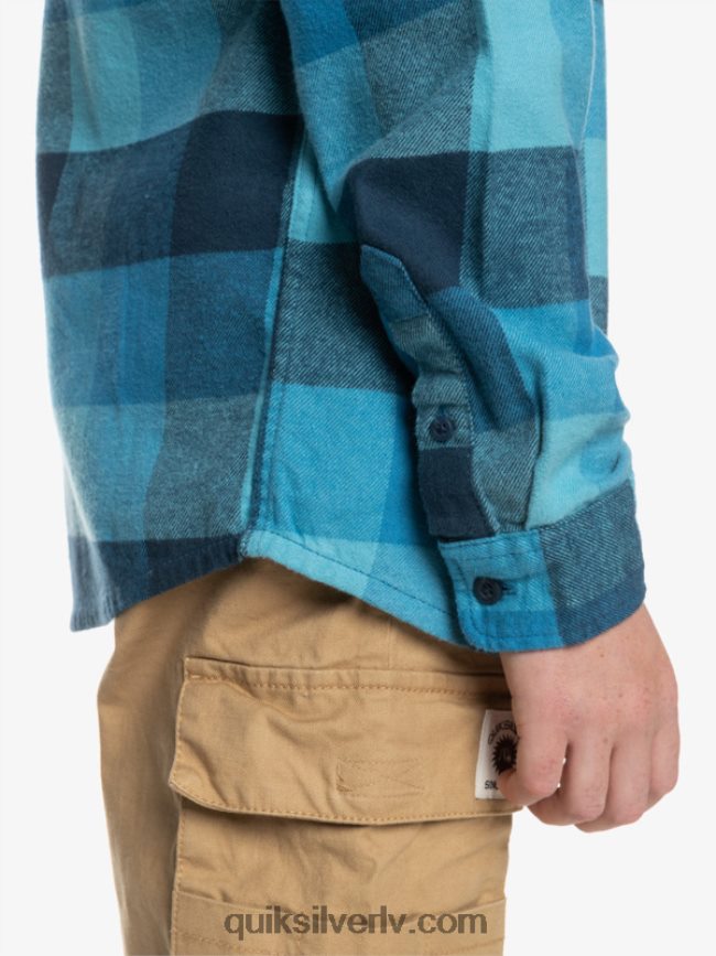 zēni Quiksilver 8-16 Motherfly flaneļa krekls ar garām piedurknēm delfu zilā mātīte 88064R2308