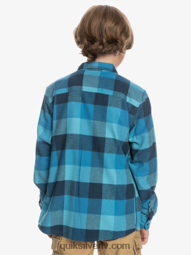 zēni Quiksilver 8-16 Motherfly flaneļa krekls ar garām piedurknēm delfu zilā mātīte 88064R2308