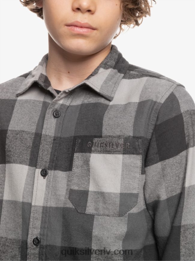 zēni Quiksilver 8-16 Motherfly flaneļa krekls ar garām piedurknēm dzelzs vārtu mātere 88064R2307