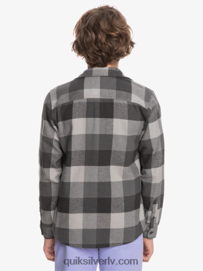 zēni Quiksilver 8-16 Motherfly flaneļa krekls ar garām piedurknēm dzelzs vārtu mātere 88064R2307