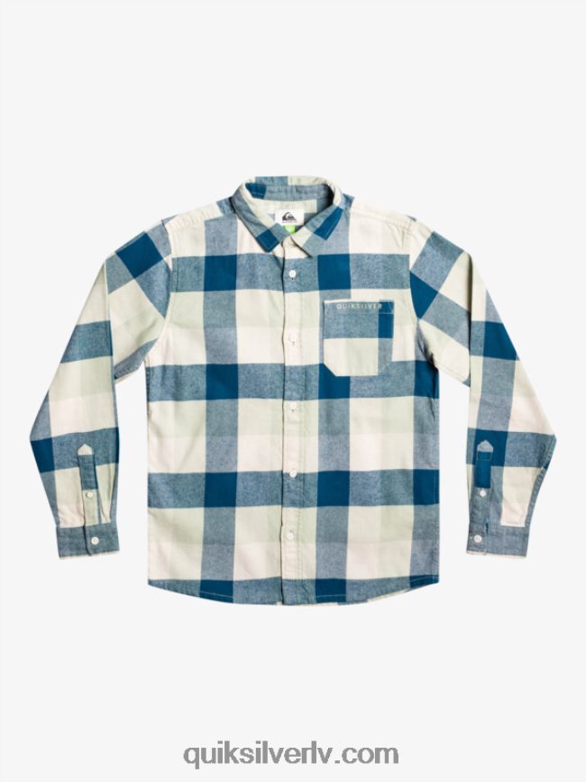 zēni Quiksilver 8-16 Motherfly flaneļa krekls ar garām piedurknēm tuksneša salvijas mātīte 88064R2305