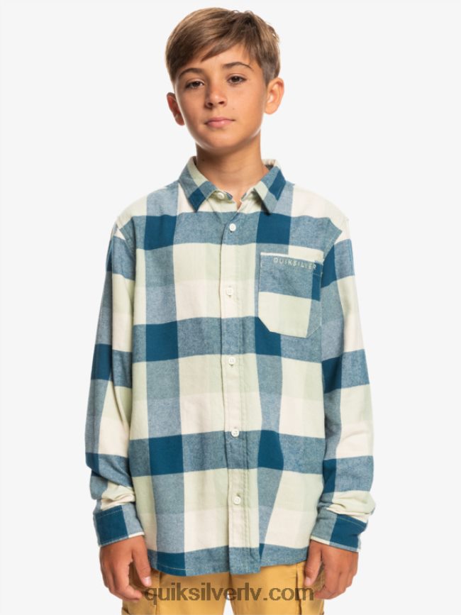 zēni Quiksilver 8-16 Motherfly flaneļa krekls ar garām piedurknēm tuksneša salvijas mātīte 88064R2305