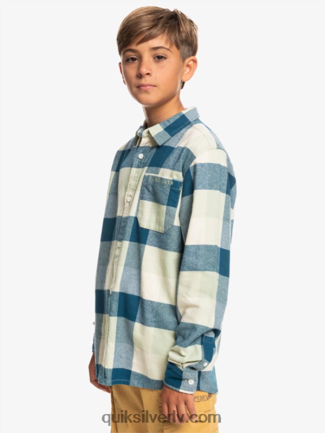 zēni Quiksilver 8-16 Motherfly flaneļa krekls ar garām piedurknēm tuksneša salvijas mātīte 88064R2305