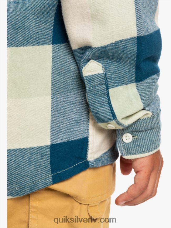 zēni Quiksilver 8-16 Motherfly flaneļa krekls ar garām piedurknēm tuksneša salvijas mātīte 88064R2305