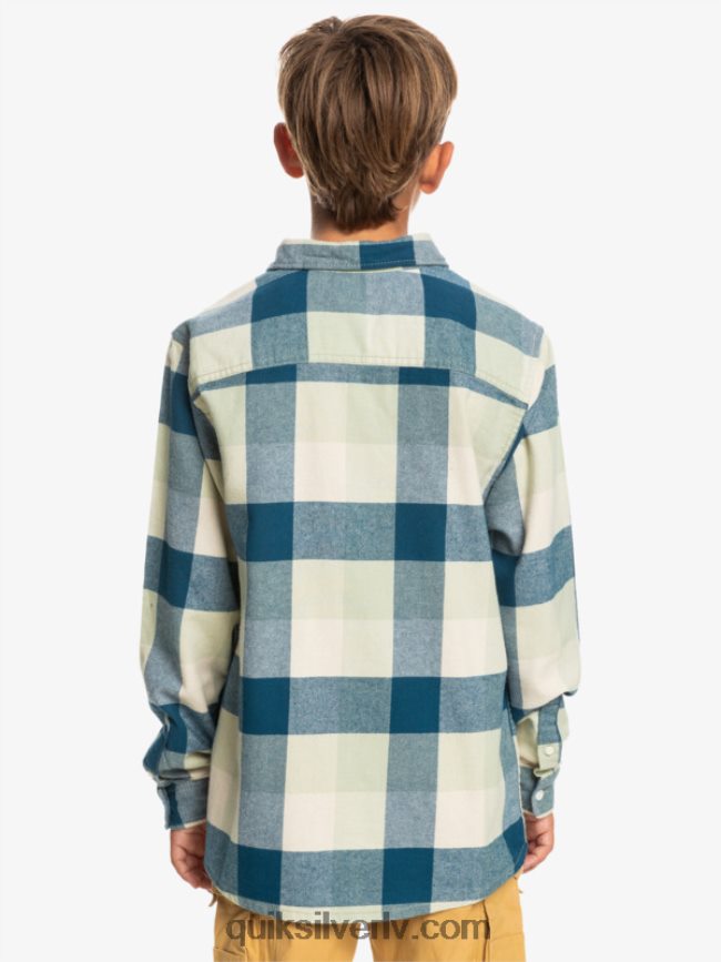 zēni Quiksilver 8-16 Motherfly flaneļa krekls ar garām piedurknēm tuksneša salvijas mātīte 88064R2305