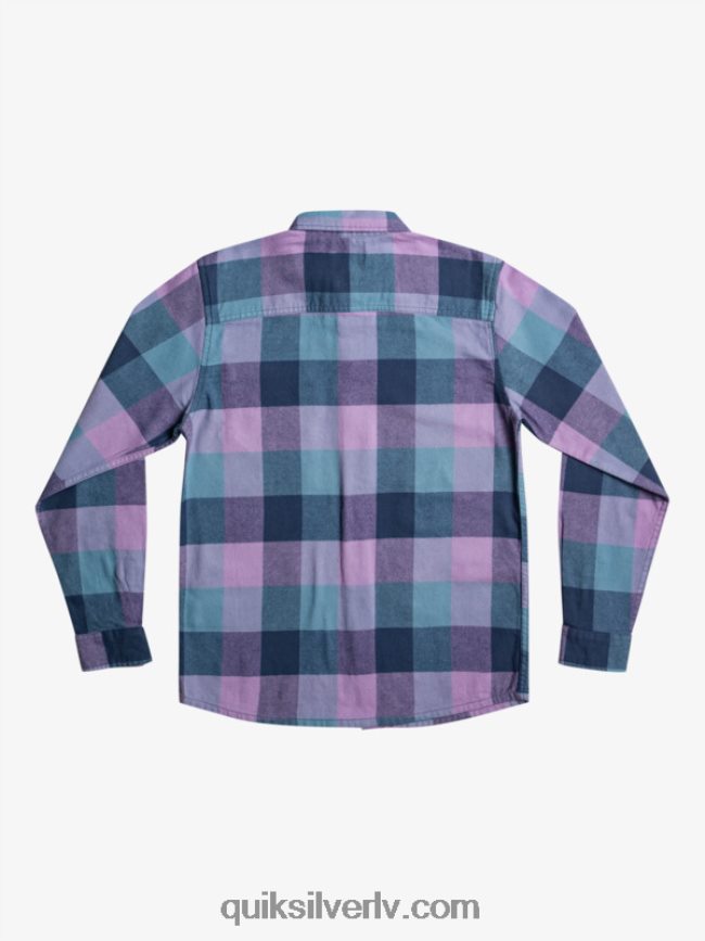 zēni Quiksilver 8-16 Motherfly flaneļa krekls ar garām piedurknēm zīmotnes zila mātesmuša 88064R2304