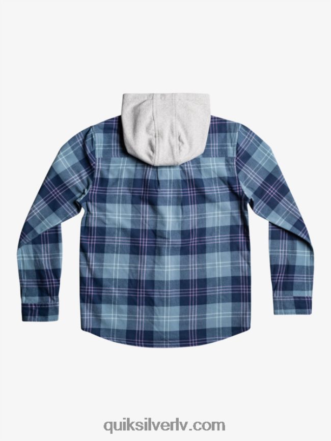 zēni Quiksilver 8-16 halidona krekls ar kapuci garām piedurknēm Provansijas zilais harelaw 88064R2310