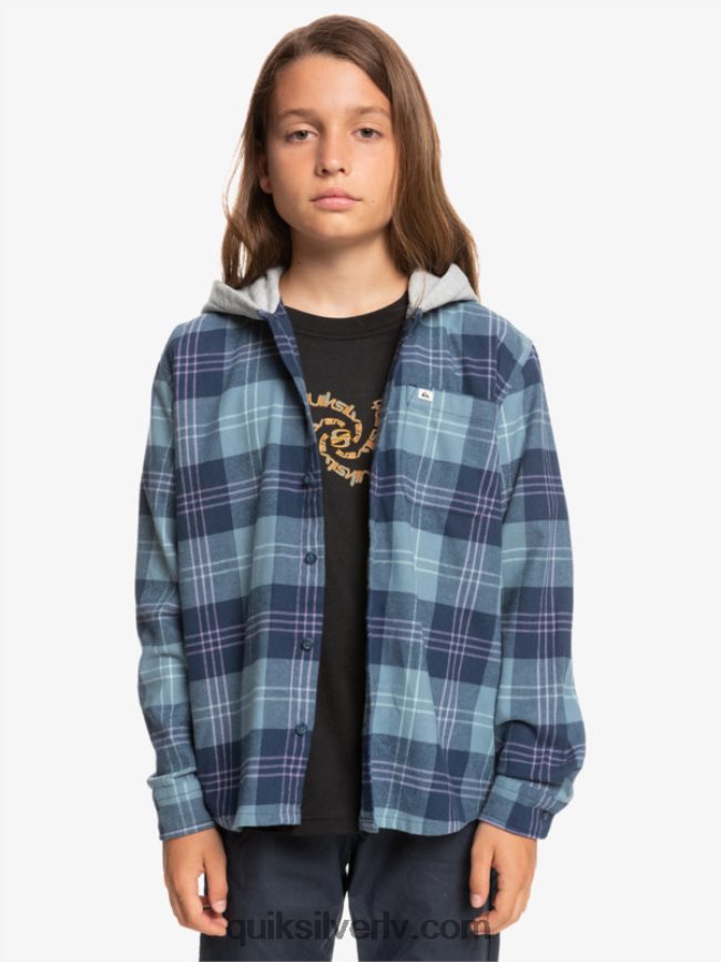 zēni Quiksilver 8-16 halidona krekls ar kapuci garām piedurknēm Provansijas zilais harelaw 88064R2310