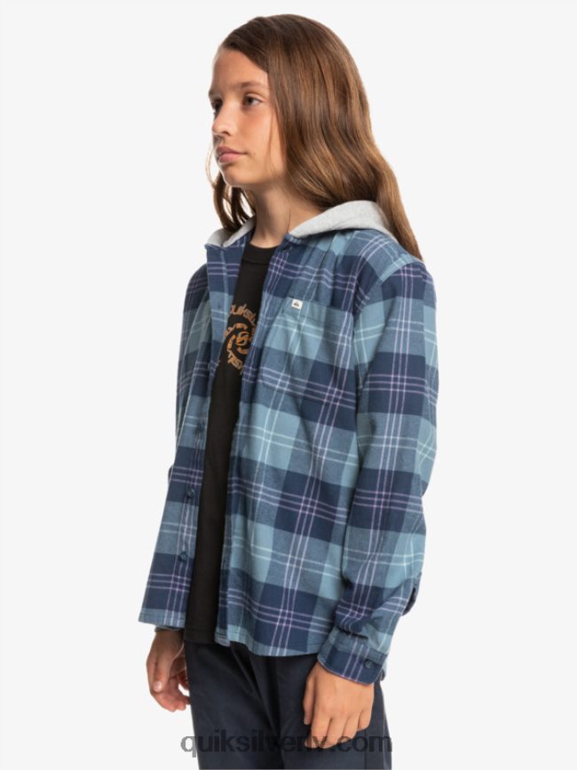 zēni Quiksilver 8-16 halidona krekls ar kapuci garām piedurknēm Provansijas zilais harelaw 88064R2310