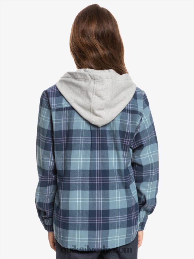 zēni Quiksilver 8-16 halidona krekls ar kapuci garām piedurknēm Provansijas zilais harelaw 88064R2310