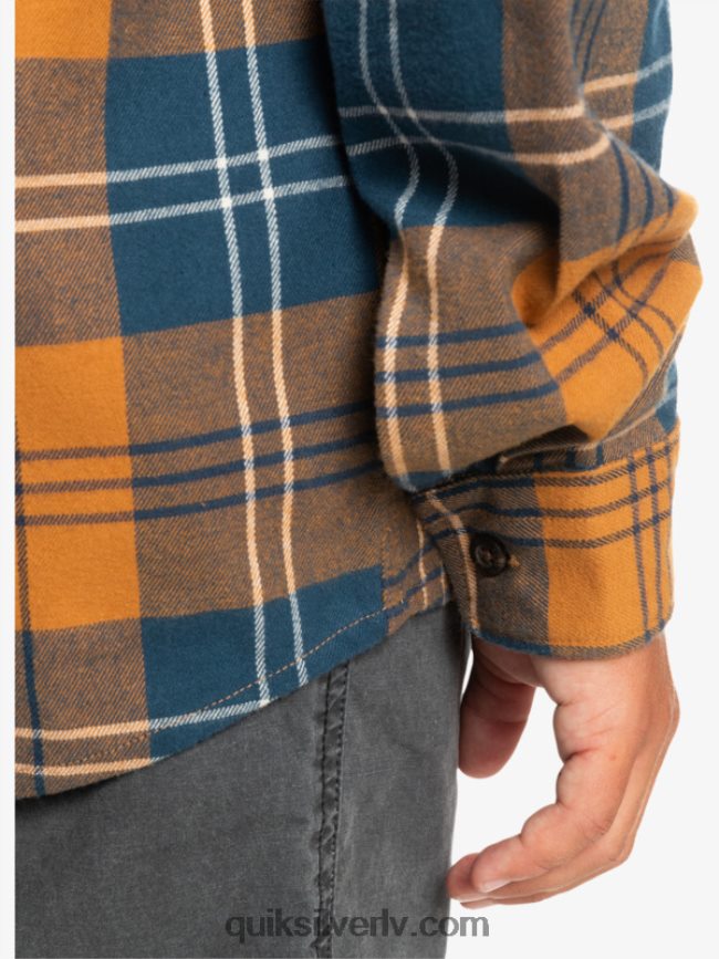zēni Quiksilver 8-16 halidona krekls ar kapuci garām piedurknēm brūnā cukura harelaw 88064R2309