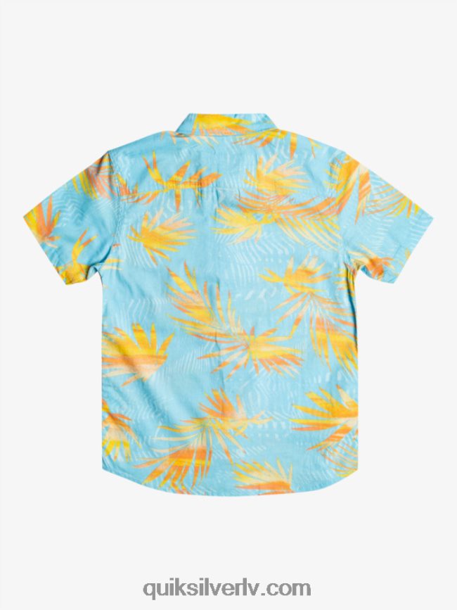 zēni Quiksilver 8-16 saplēsts krekls ar īsām piedurknēm debess zilas saplēstas 88064R2197