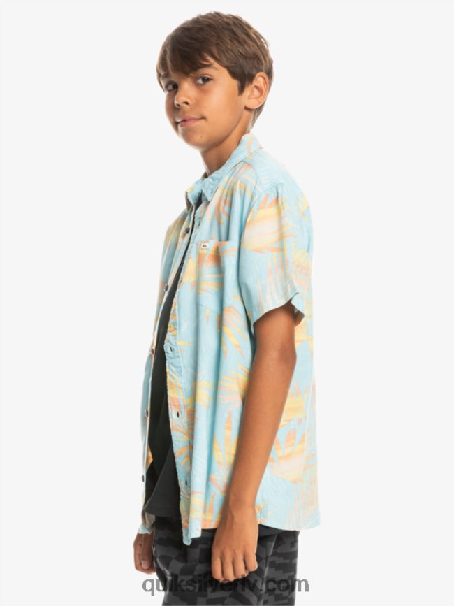 zēni Quiksilver 8-16 saplēsts krekls ar īsām piedurknēm debess zilas saplēstas 88064R2197