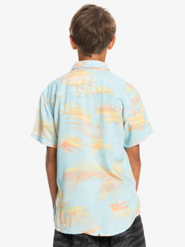 zēni Quiksilver 8-16 saplēsts krekls ar īsām piedurknēm debess zilas saplēstas 88064R2197