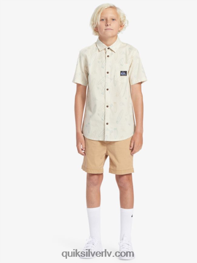zēni Quiksilver kur ir mans valdes krekls ar īsām piedurknēm bērzs kur mans dēlis 88064R2008