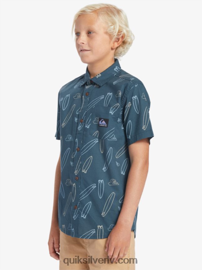 zēni Quiksilver kur ir mans valdes krekls ar īsām piedurknēm pusnakts flote, kur atrodas mans dēlis 88064R2009
