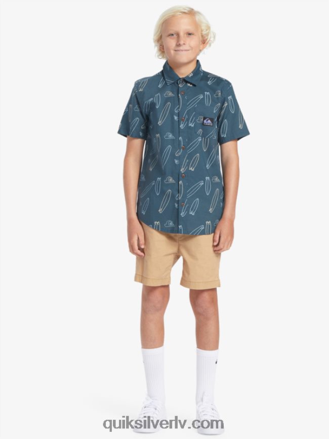 zēni Quiksilver kur ir mans valdes krekls ar īsām piedurknēm pusnakts flote, kur atrodas mans dēlis 88064R2009