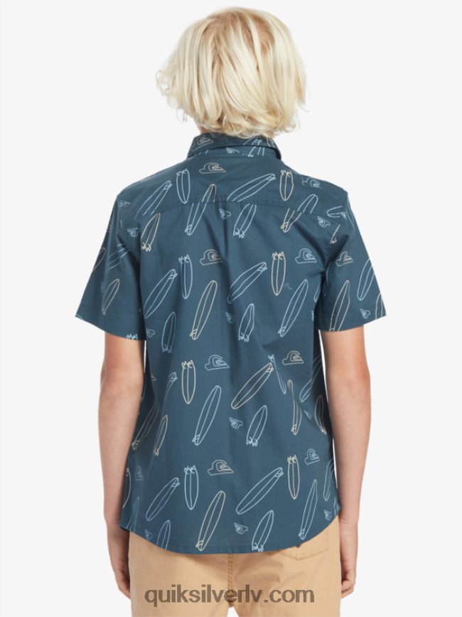 zēni Quiksilver kur ir mans valdes krekls ar īsām piedurknēm pusnakts flote, kur atrodas mans dēlis 88064R2009