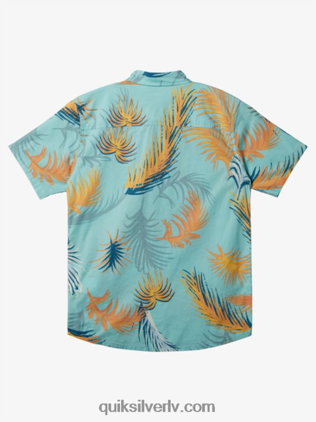 zēni Quiksilver tropu glitch krekls ar īsām piedurknēm eņģeļa zila tropu kļūme 88064R1912